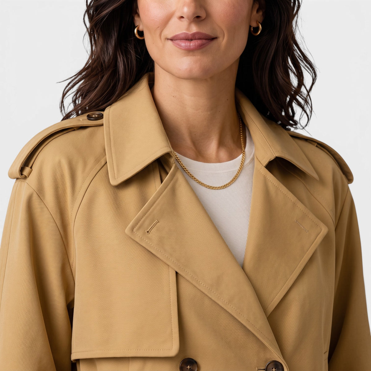 Lightweight Women's Double-Breasted Trench Coat