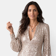 Vestido Invitada de Boda Largo con Lentejuelas