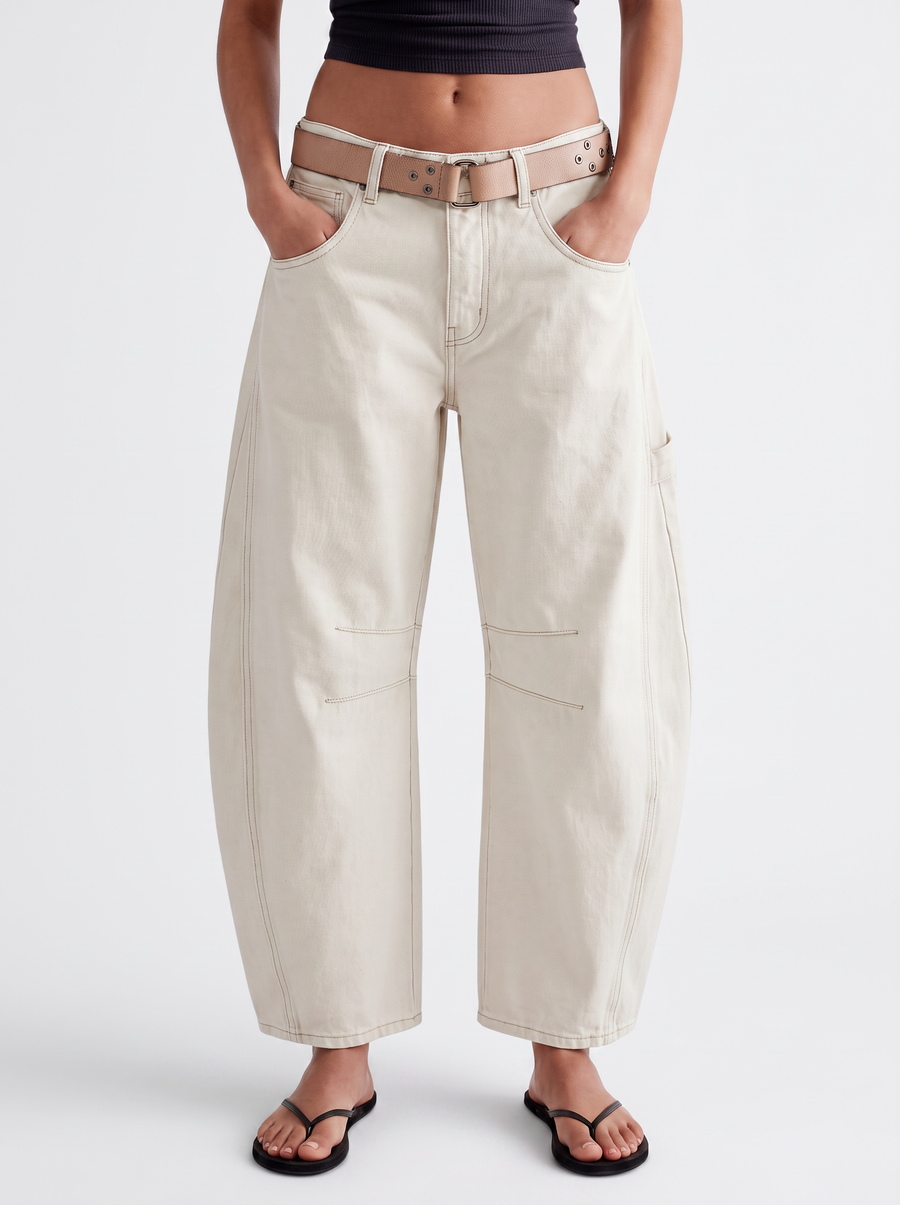 Jeans Mujer Elasticos Tiro Medio Pierna Ancha