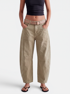 Women's Stretch Mid-Rise Wide Leg Jeans - Baggy Barrel Fit