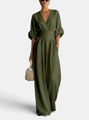 Mono Elegante Mujer Premium – Mono Largo con Escote en V