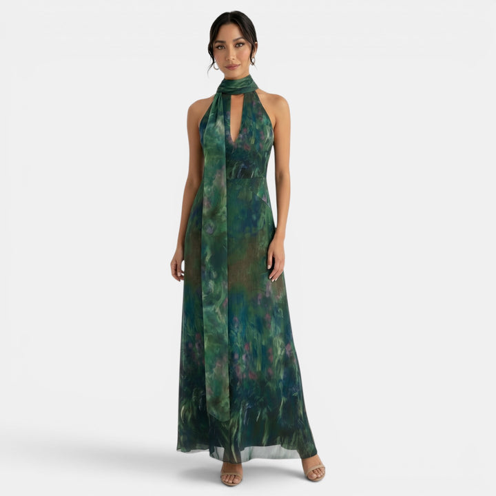 Halter Tie Backless Dress