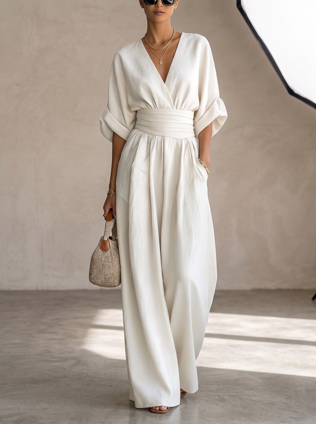 Mono Elegante Mujer Premium – Mono Largo con Escote en V