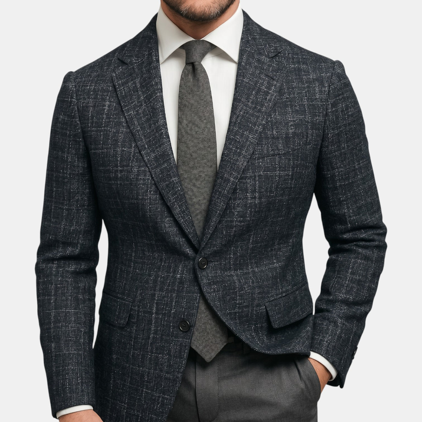 Men's Premium Slim Fit Blazer - Lightweight Elegant Jacket with Classic Lapel