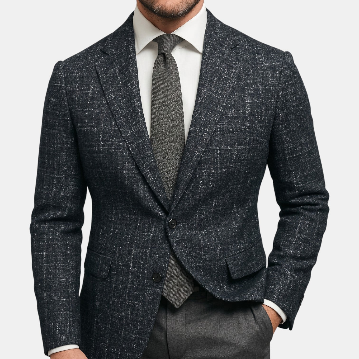 Men's Premium Slim Fit Blazer - Lightweight Elegant Jacket with Classic Lapel