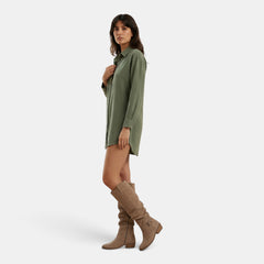Botas Altas Mujer de Ante - Calzado Elegante hasta la Rodilla