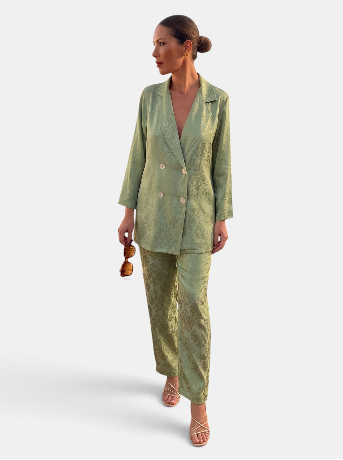 Conjunto Blazer y Pantalón Wide Leg para Mujer