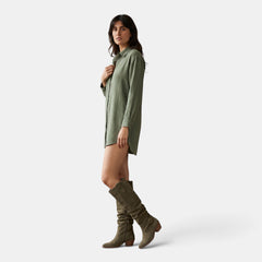 Botas Altas Mujer de Ante - Calzado Elegante hasta la Rodilla
