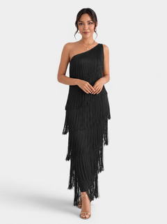 Vestido Mujer Fiesta Flecos