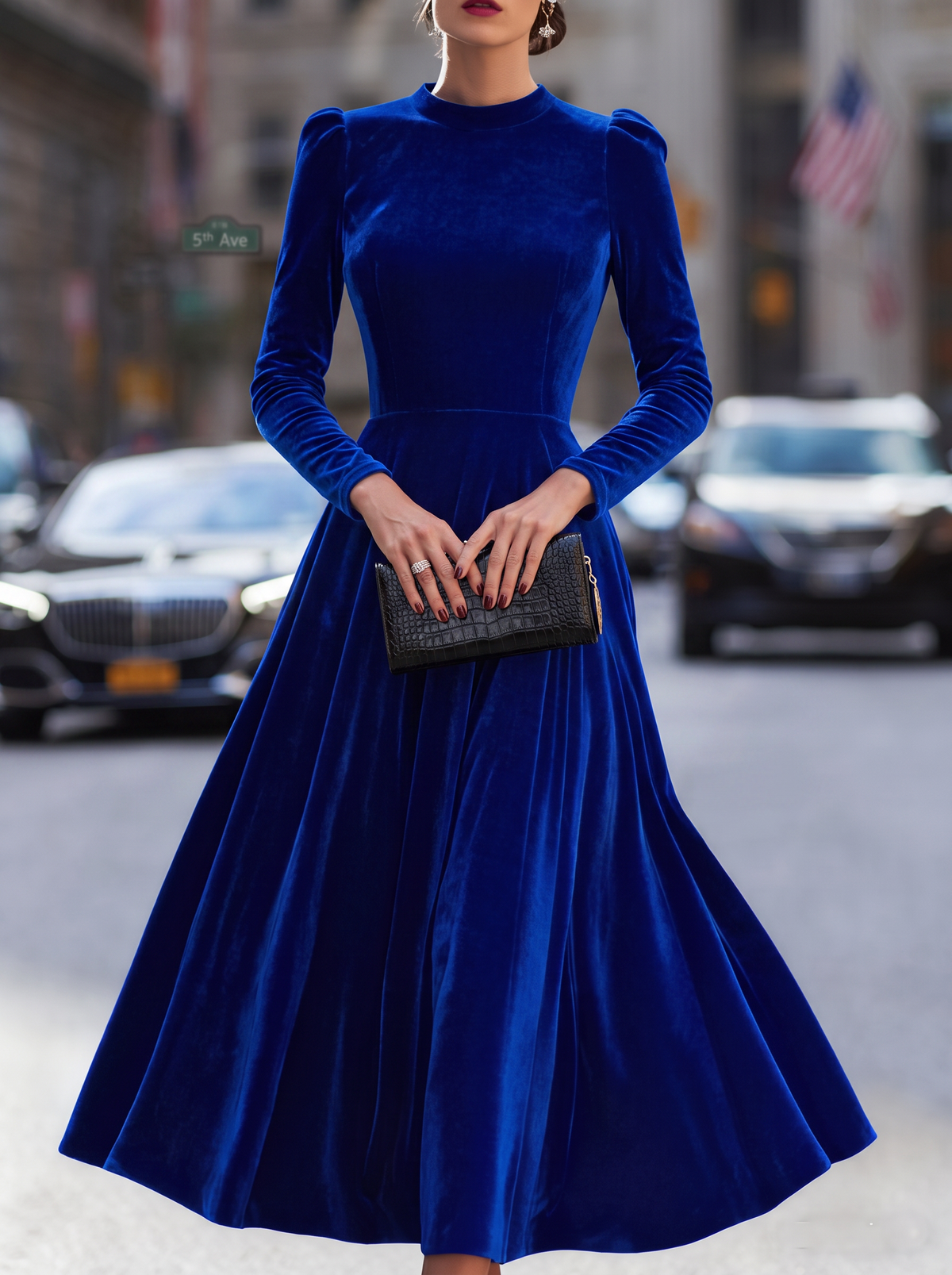 Long Sleeve Midi Wedding Guest Dress