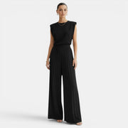 Women's Sleeveless Wide Leg Pant Set