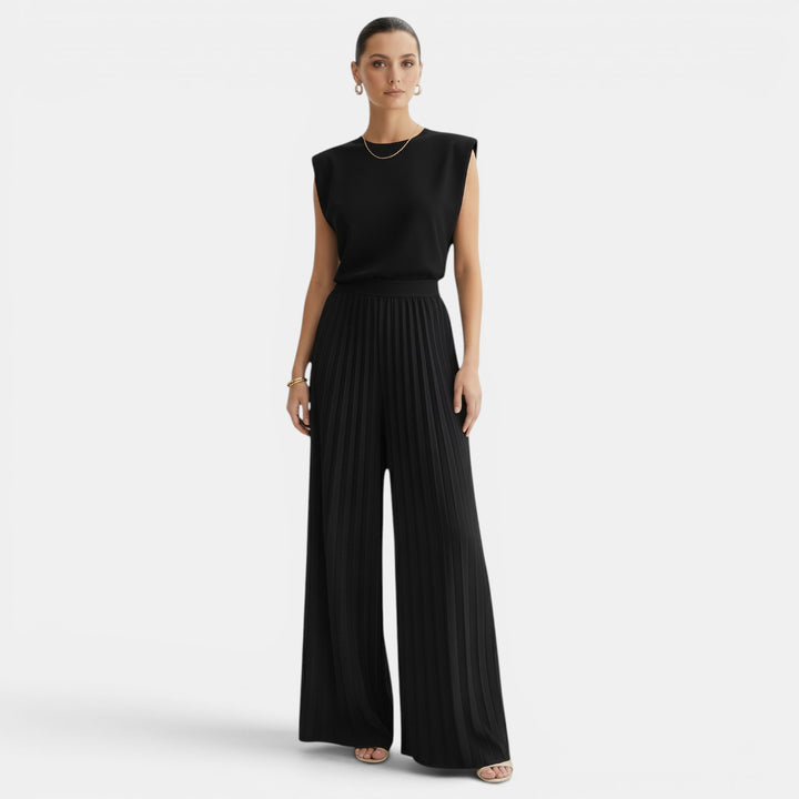 Conjunto Mujer sin Mangas con Pantalón Wide Leg
