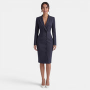 Vestido Midi Mujer Elegante – Vestido Blazer Entallado Botonadura Simple