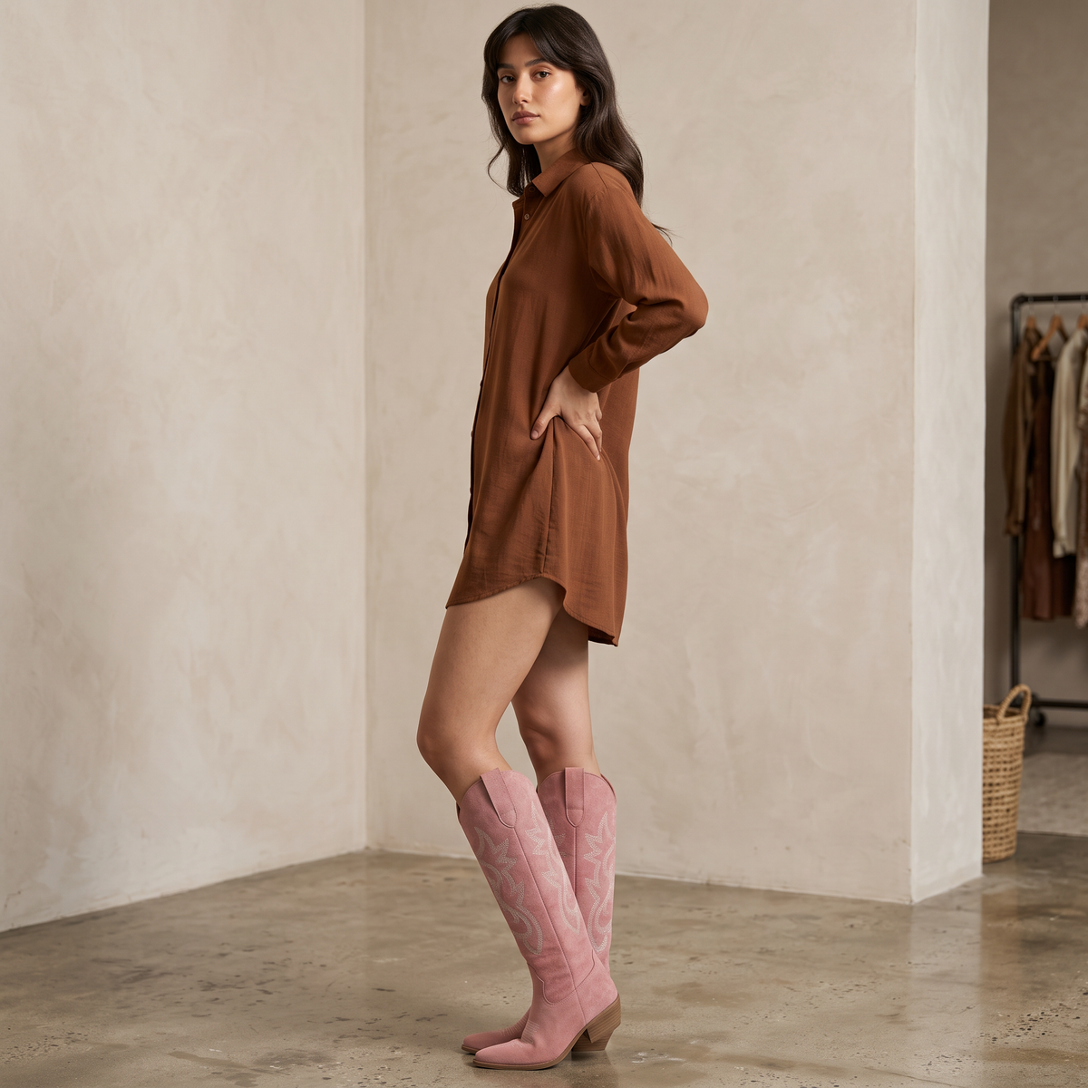 Women's Cowboy Boots - Low Block Heel, Elegance