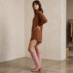 Women's Cowboy Boots - Low Block Heel, Western Style