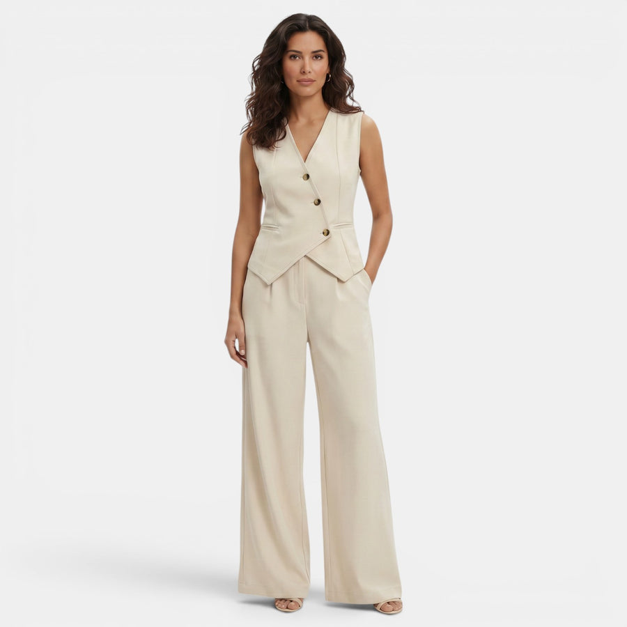 Conjunto Elegante Mujer Chaleco y Pantalón
