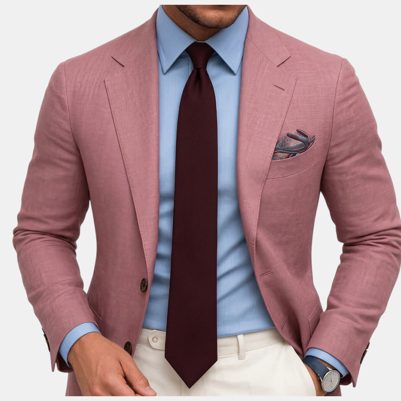 Men's Premium Slim Fit Blazer - Lightweight Elegant Jacket with Classic Lapel