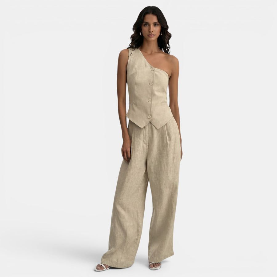 Conjunto Chaleco y Pantalón Lino