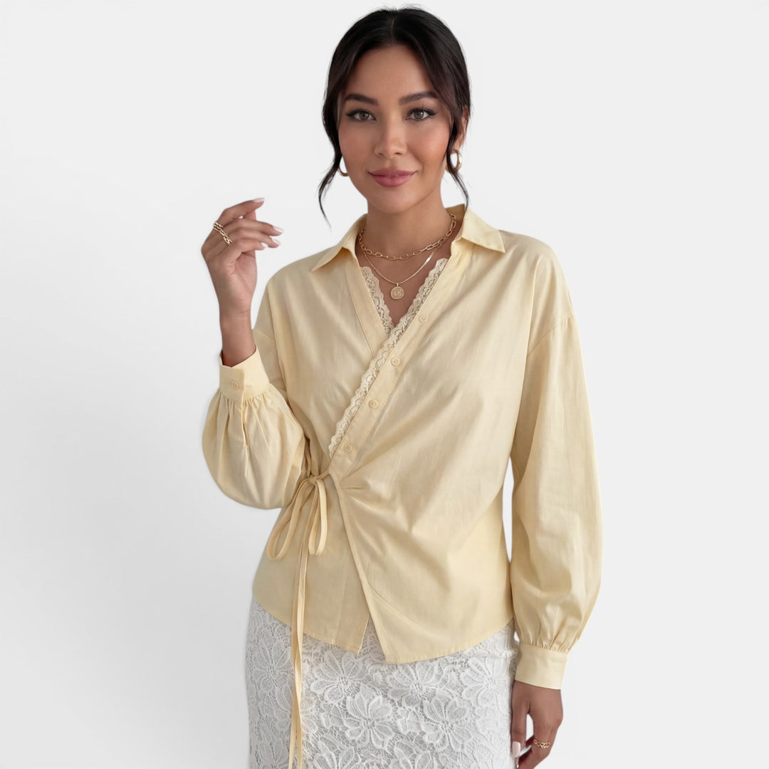 Blusa Encaje Lazo Mujer