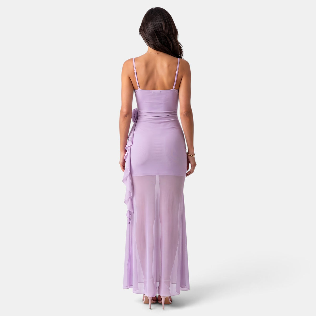 Women's Long Mesh Strap Dress