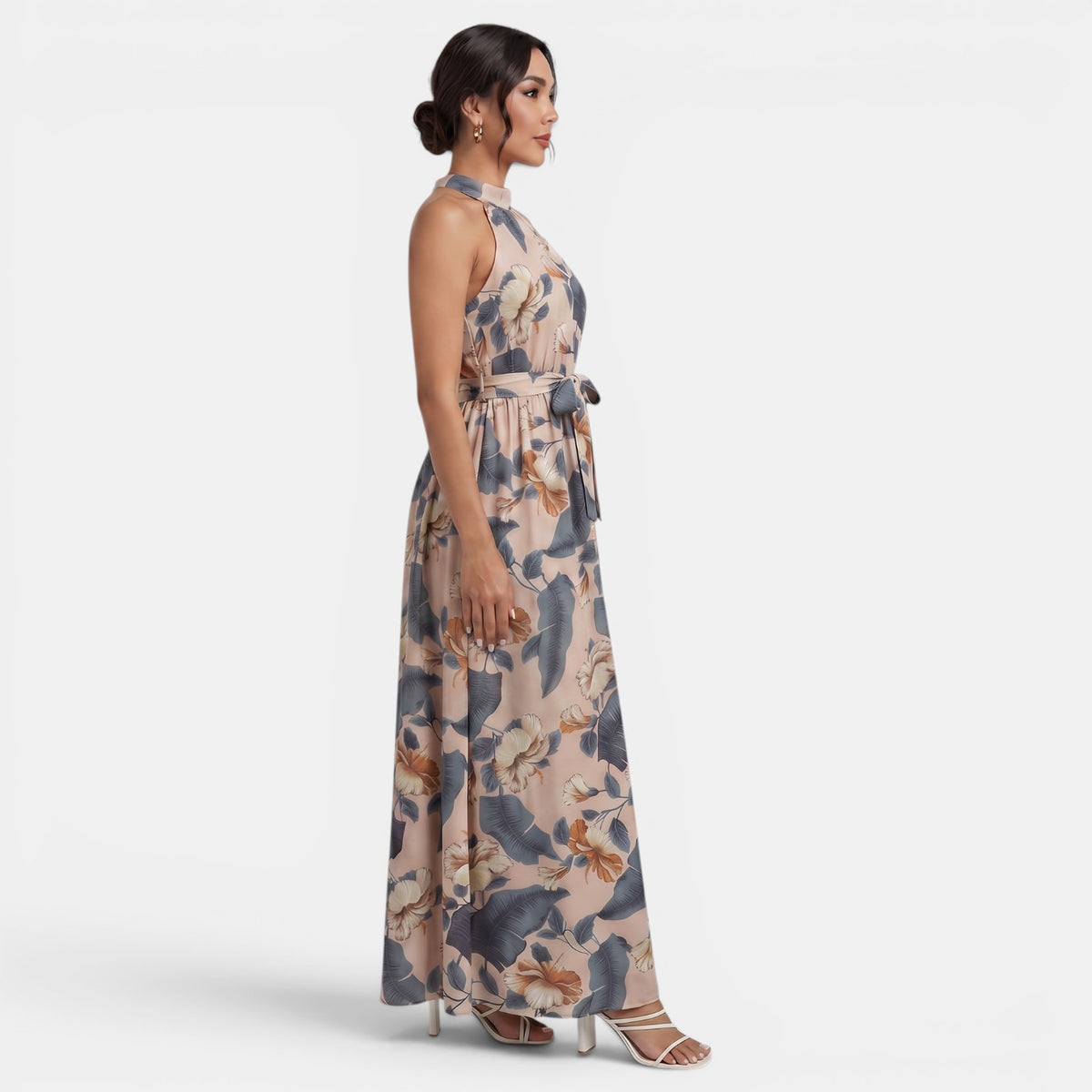 Vestido Boho Largo de Cintura Alta