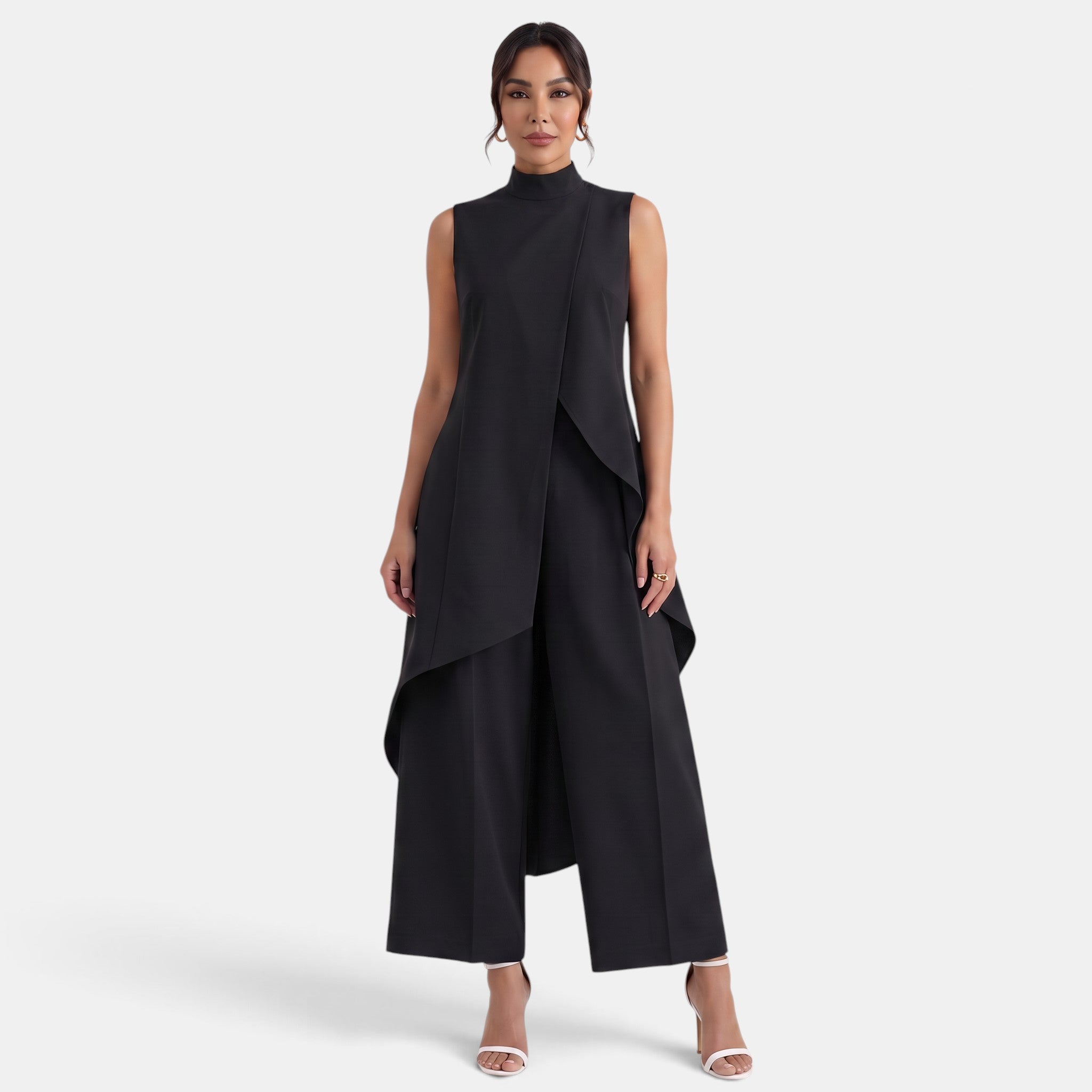 Women's Elegant Asymmetrical High Neck Set