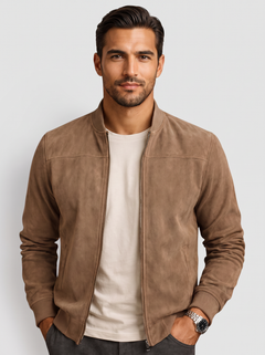 Chaqueta Bomber Hombre Premium – Bomber Efecto Ante Ligera