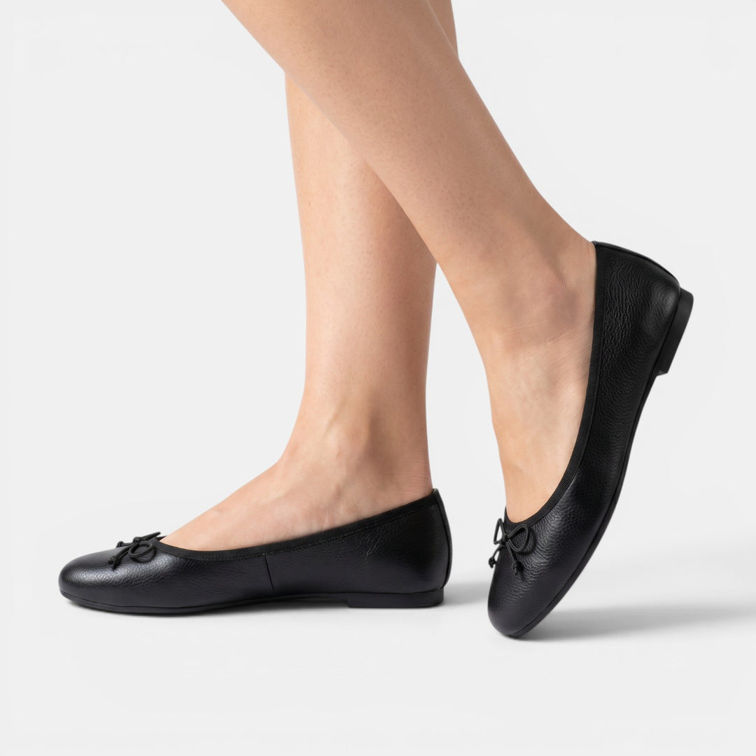 Bailarinas Planas Negro Lazo Mujer