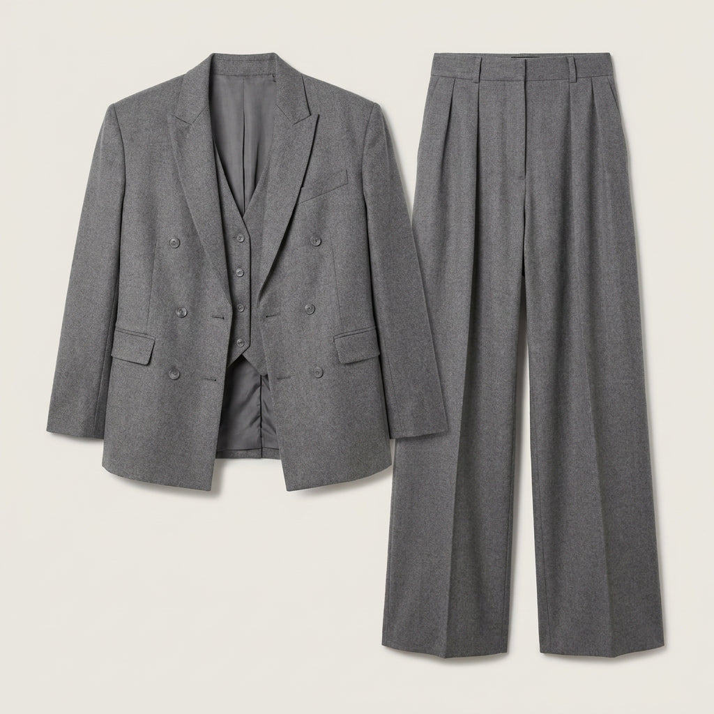 Traje de Mujer de 3 Piezas con Chaleco y Pantalón