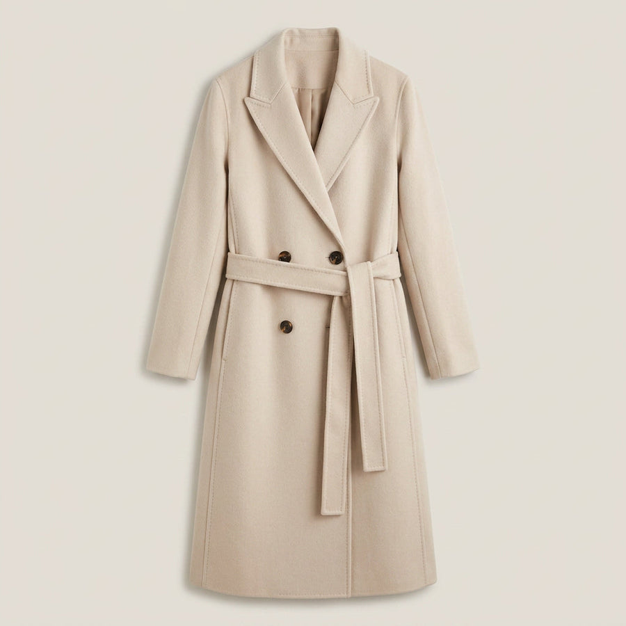 Abrigo Largo Mujer con Cinturón - Elegante Invierno