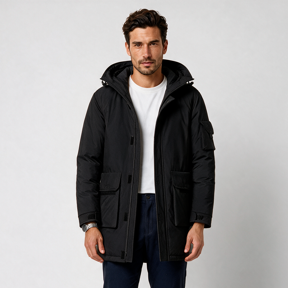 Parka Hombre de Lana de Cordero con Capucha