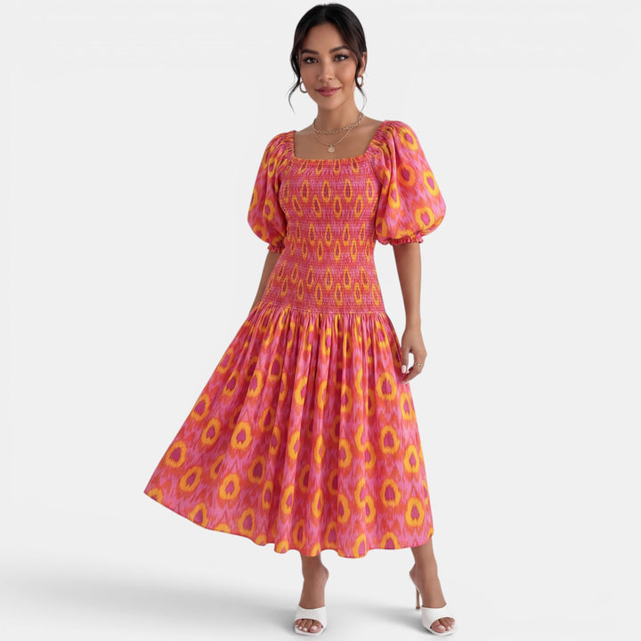 Vestido Midi Rosa Mujer Verano