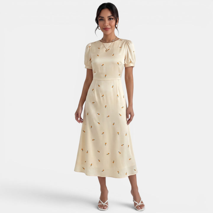 Vestido Midi Amarillo Floral