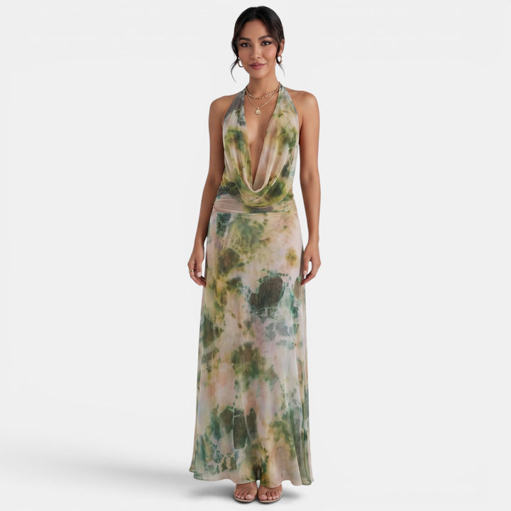 Vestido Largo Halter Verde