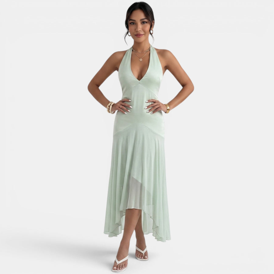 Vestido Midi Verde Fiesta Elegante