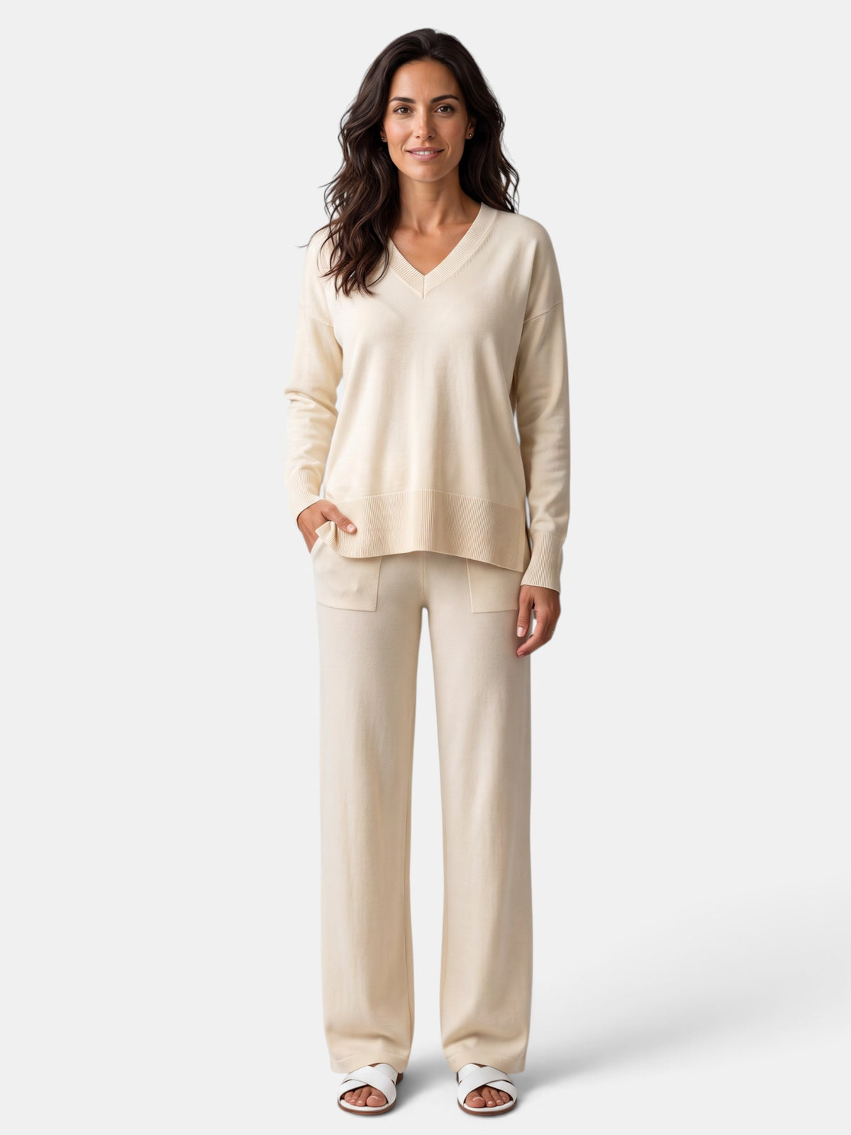 Conjunto Mujer Punto Jersey y Pantalón
