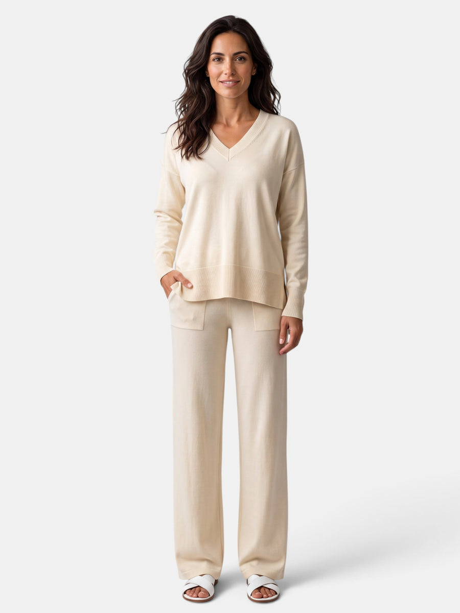 Conjunto Mujer Punto Jersey y Pantalón