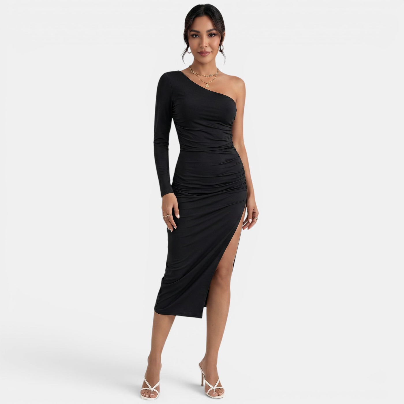 Vestido Midi Negro Elegante