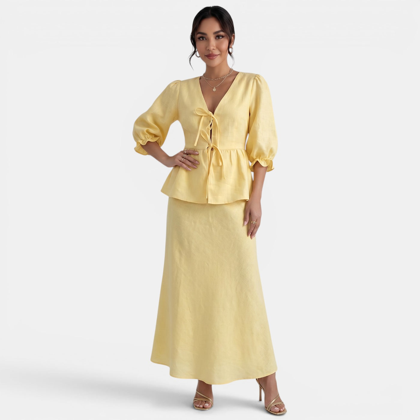 Conjunto Elegante Falda Maxi Verano