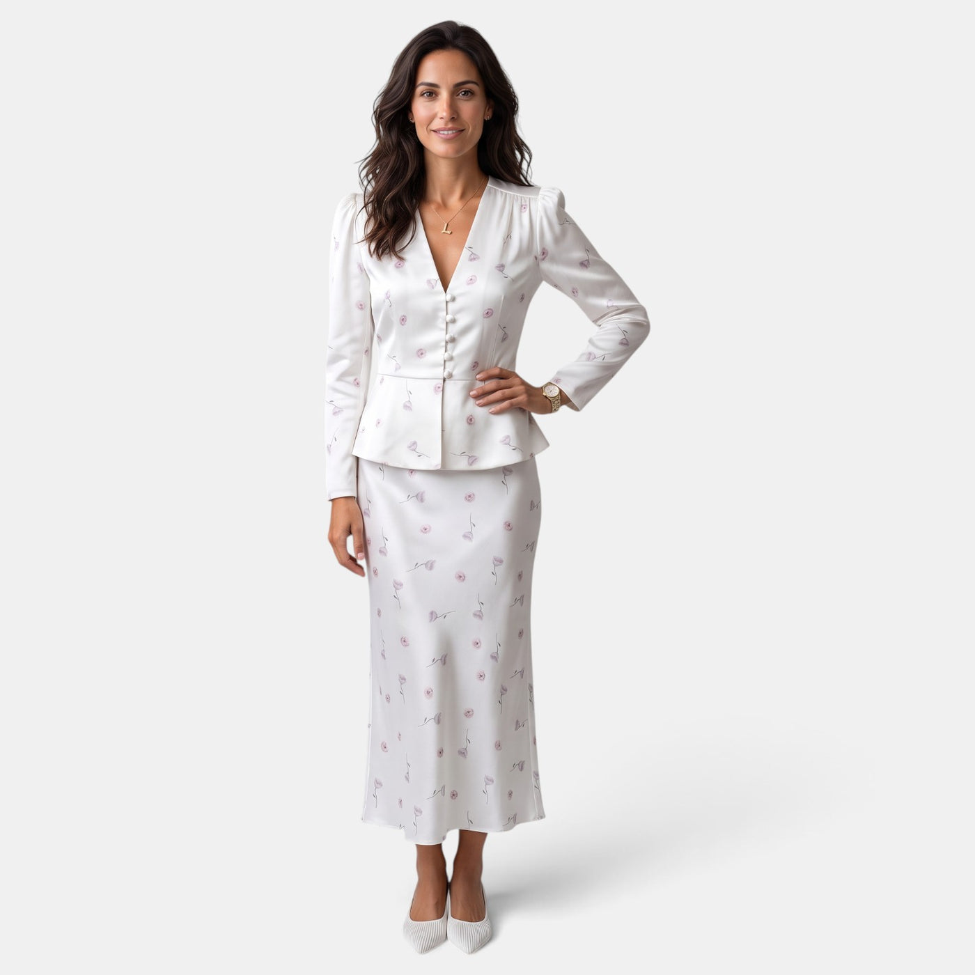 Conjunto Mujer Estampado Falda Larga