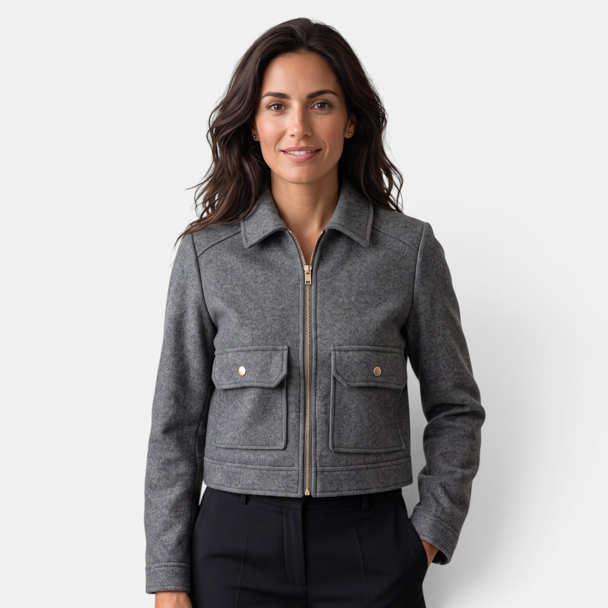 Chaqueta Mujer de Lana con Cremallera