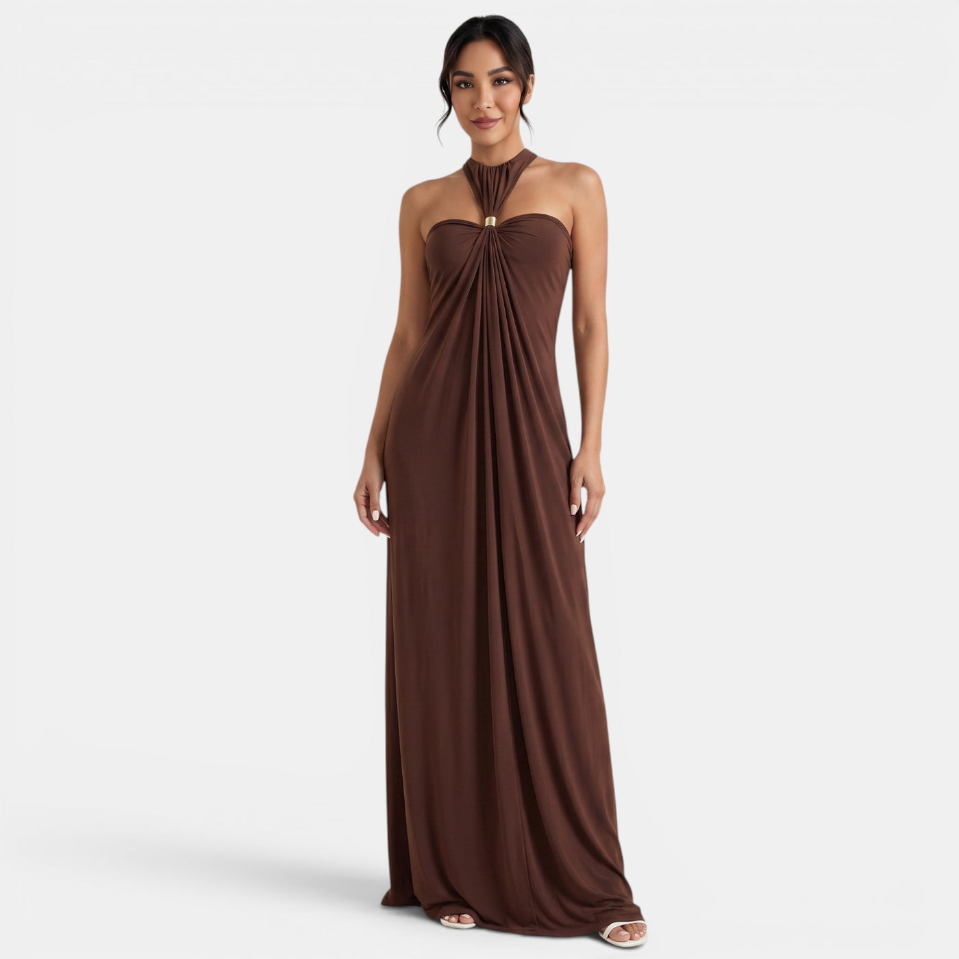 Women's Brown Coffee Summer Maxi Dress