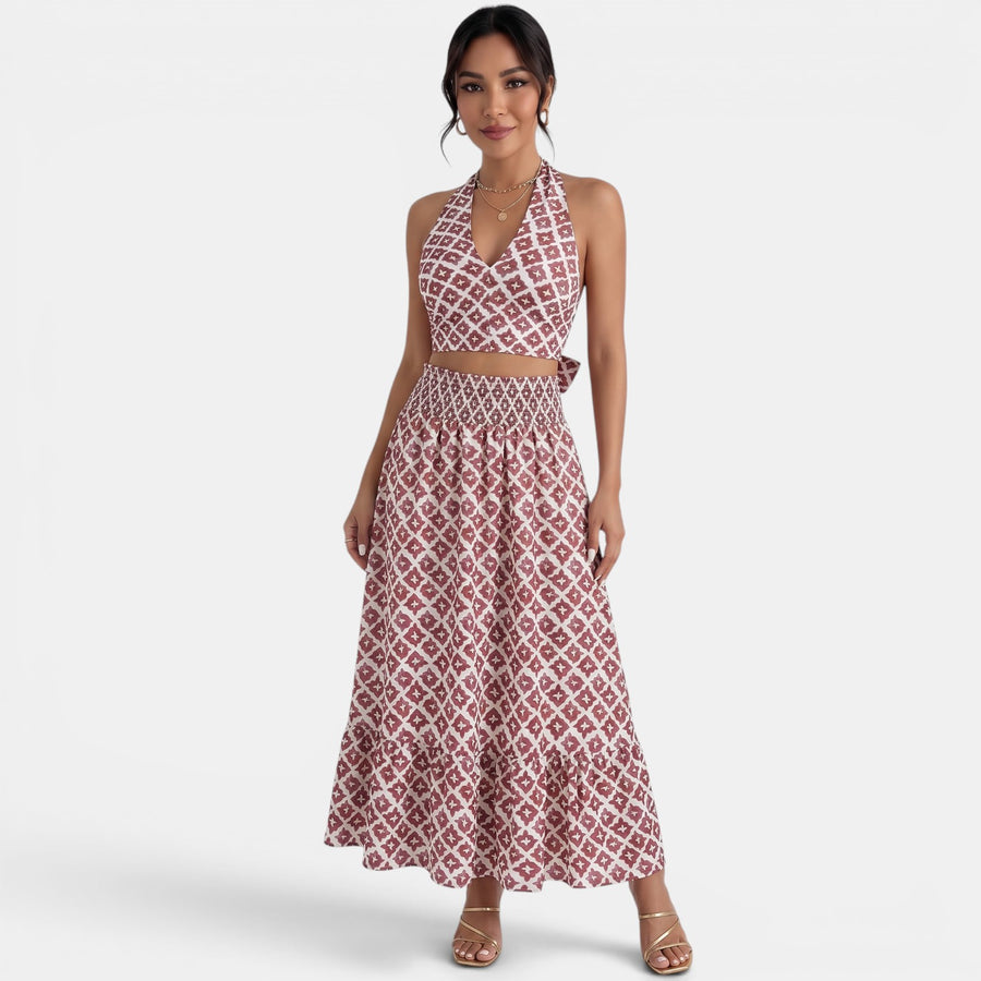 Conjunto Mujer Rojo Verano Top Halter