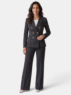 Women's Pinstripe Pantsuit - Blazer and Pants