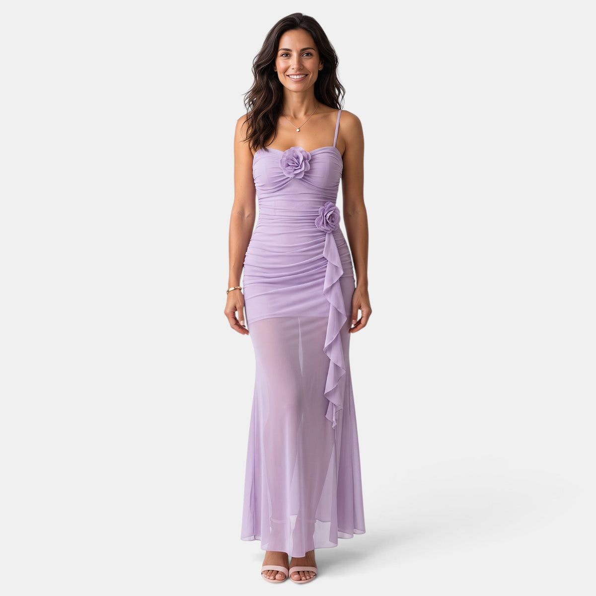 Women's Long Mesh Strap Dress