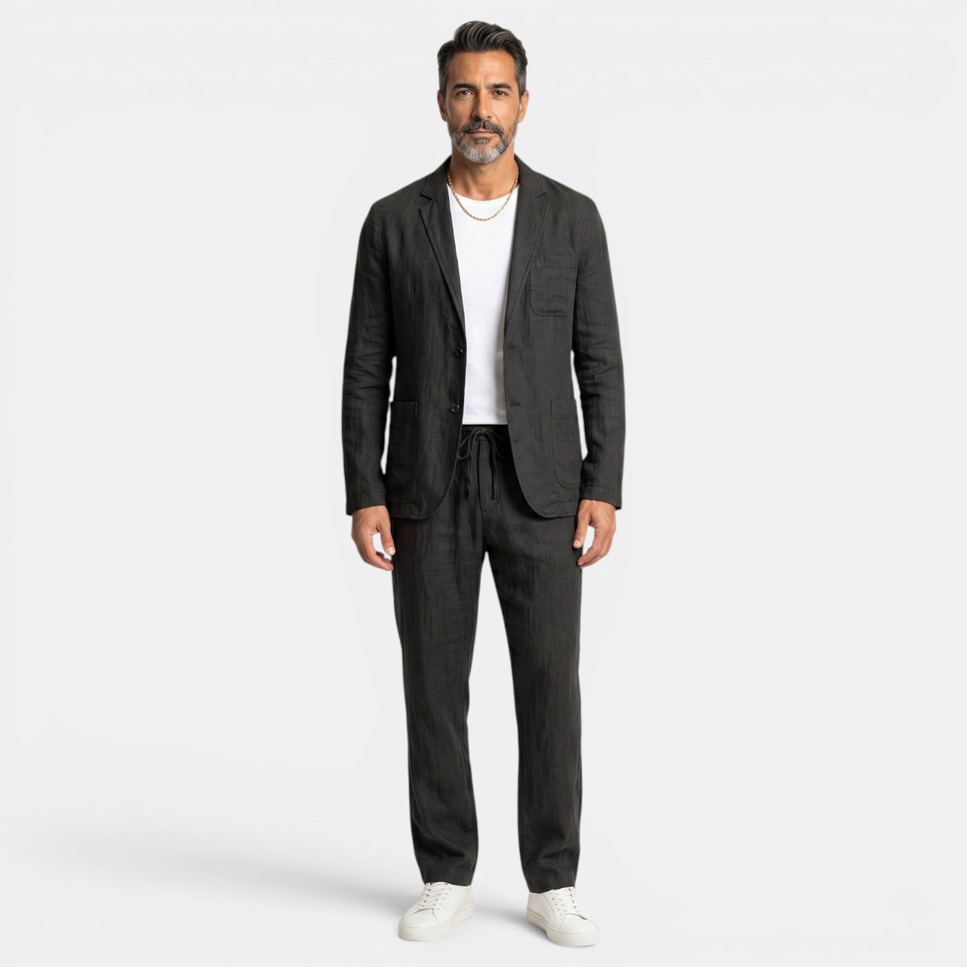 Men's Premium Linen Suit – Elegant Blazer and Pants Set for Summer