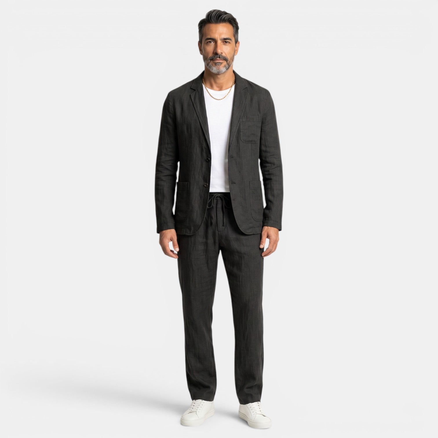 Men's Premium Linen Suit – Elegant Blazer and Pants Set for Summer