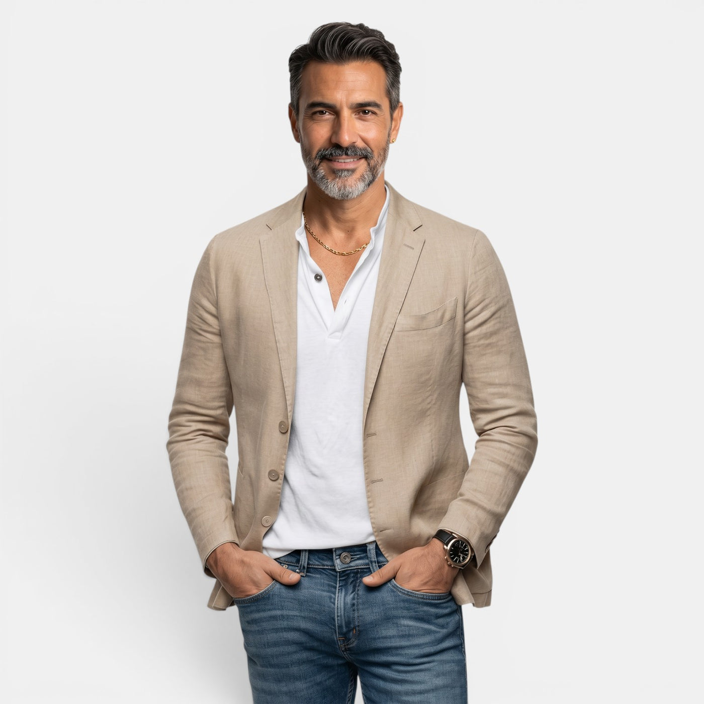 Men's Premium Slim Fit Blazer - Lightweight Elegant Jacket with Classic Lapel
