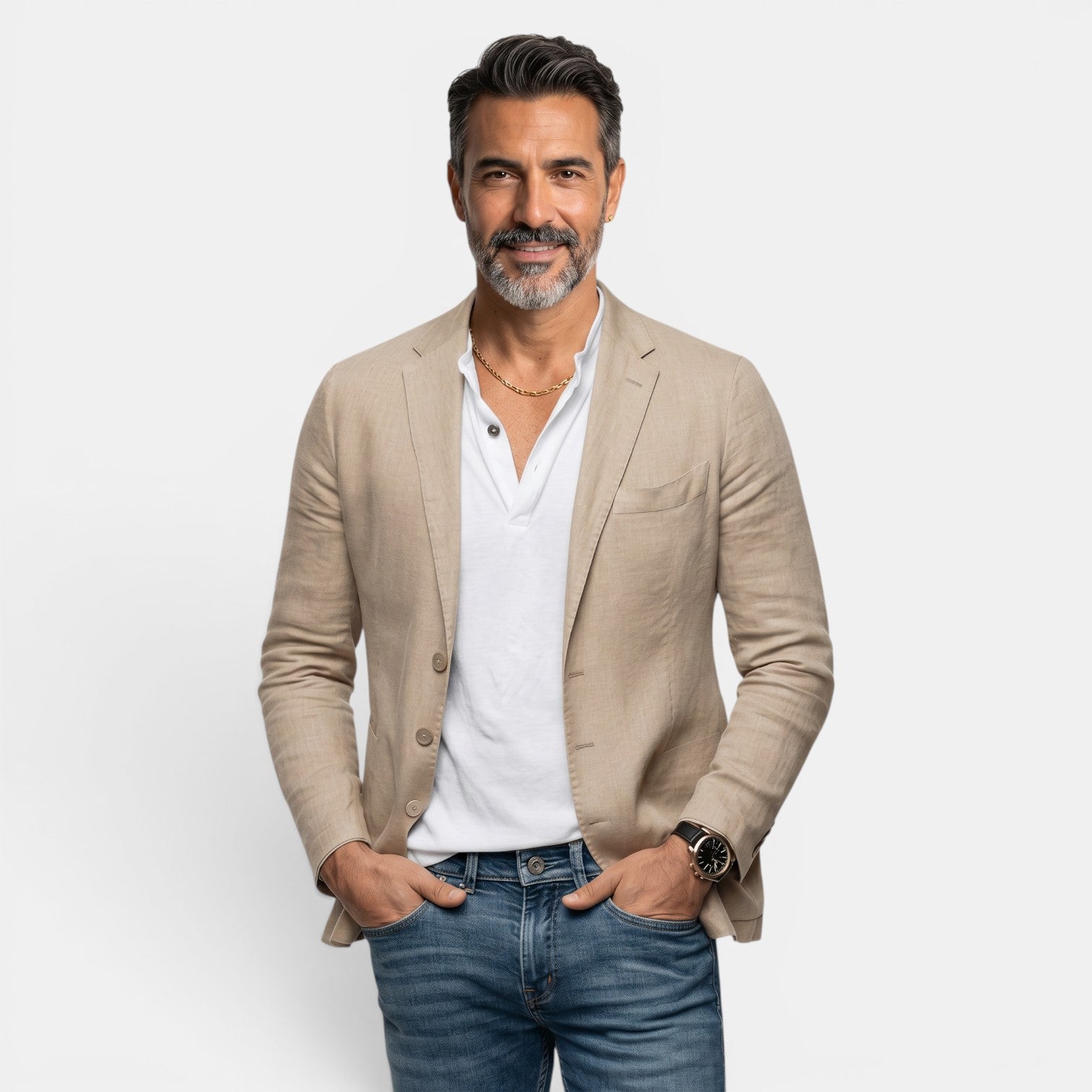 Men's Premium Slim Fit Blazer - Lightweight Elegant Jacket with Classic Lapel