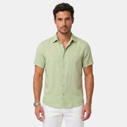 Camisa de Lino Hombre Premium – Manga Corta Transpirable